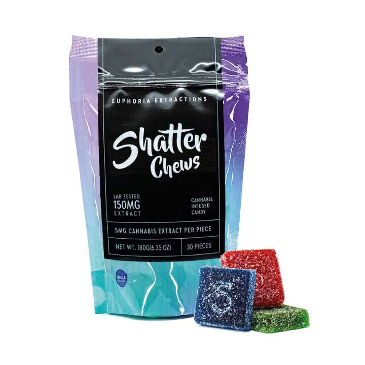 EUPHORIA EXTRACTIONS THC SHATTER CHEWS GOMMES À SPECTRE COMPLET | ALIMENTS 150 MG 