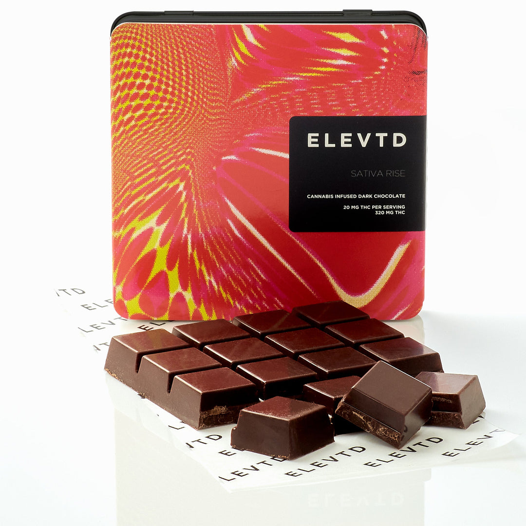 ELEVTD THC SATIVA RISE DARK CALLEBAUT CHOCOLATE | 320MG EDIBLES