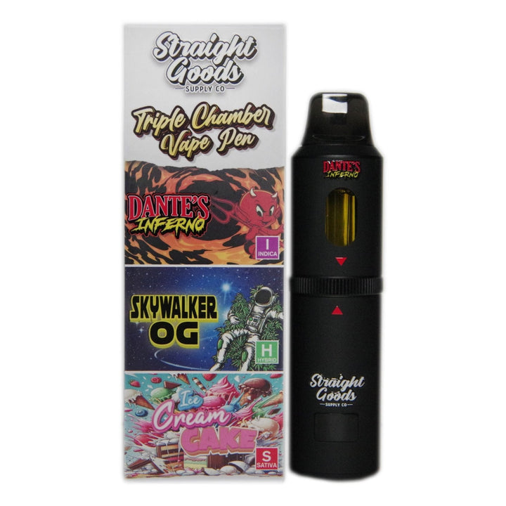 STYLO VAPE JETABLE À TRIPLE CHAMBRE AU THC STRAIGHT GOODS | 9G