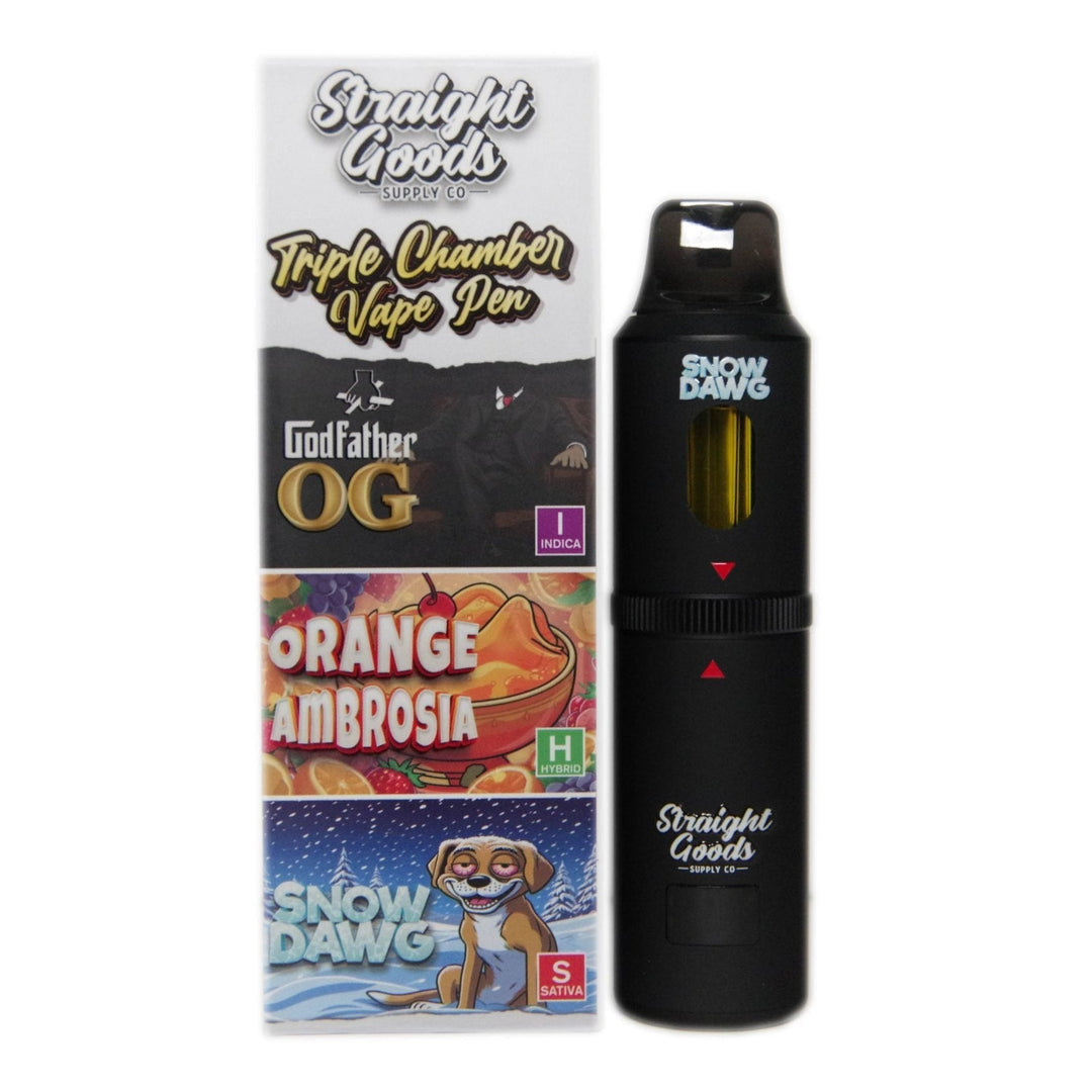 STYLO VAPE JETABLE À TRIPLE CHAMBRE AU THC STRAIGHT GOODS | 9G