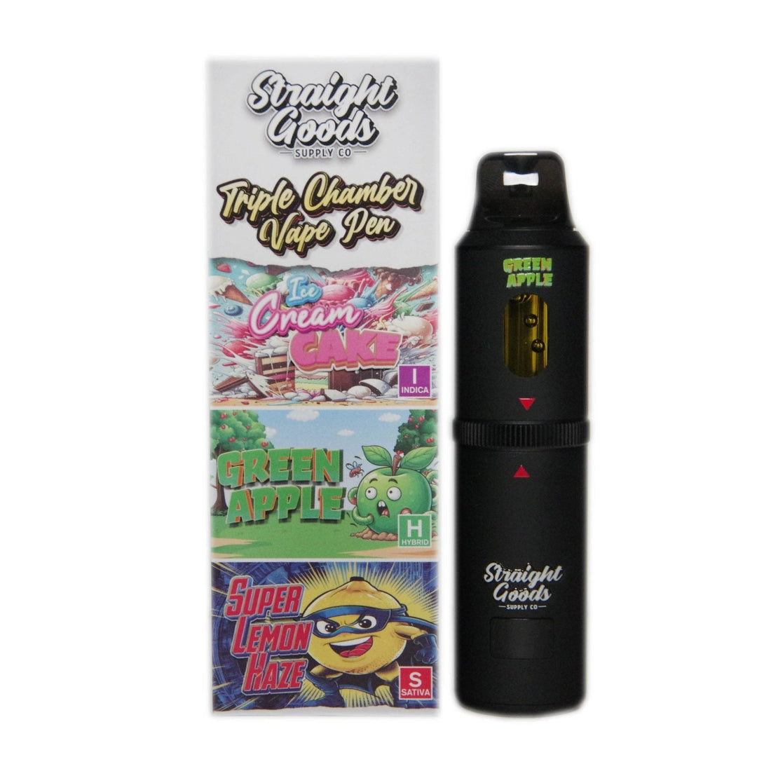 STYLO VAPE JETABLE À TRIPLE CHAMBRE AU THC STRAIGHT GOODS | 9G