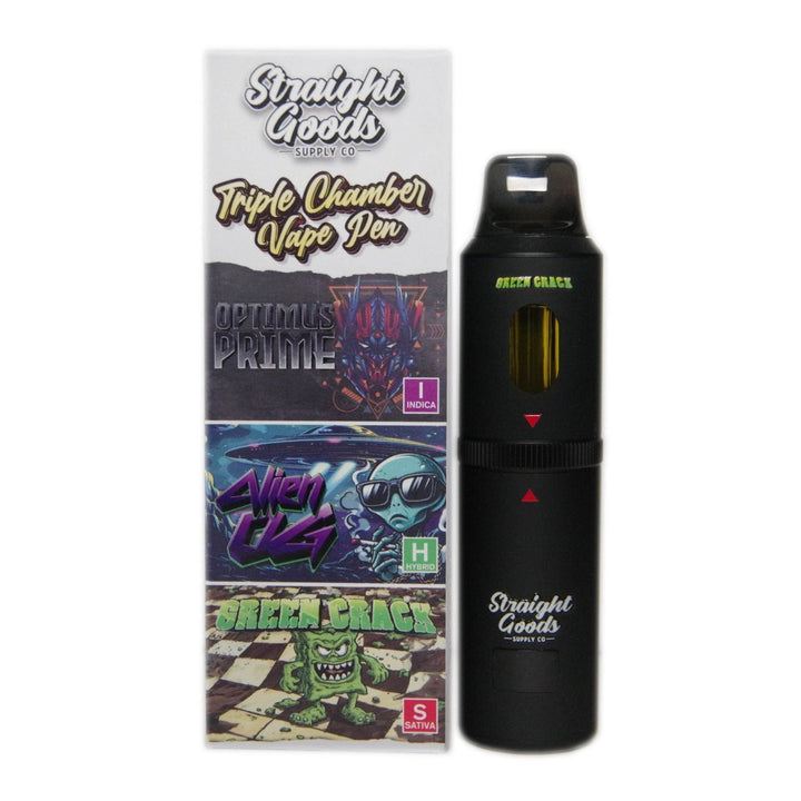 STYLO VAPE JETABLE À TRIPLE CHAMBRE AU THC STRAIGHT GOODS | 9G