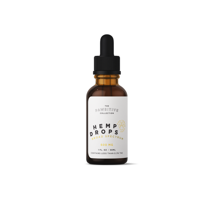 PAWSITIVE PET BROAD SPECTRUM HEMP DROPS 60-100LBS - 600MG CBD